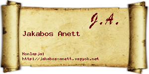 Jakabos Anett névjegykártya
