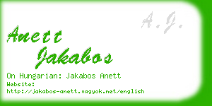 anett jakabos business card